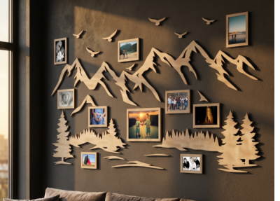 Nápady na fotostenu – ako rozmiestniť fotorámiky na stene