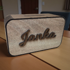 Drevená 3D pokladnička s menom alebo nápisom