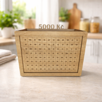 Vyškrtávacia drevená pokladnička