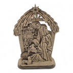 Vyrezávaná drevená Svätá rodina