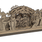 Drevený betlehem so strieškou