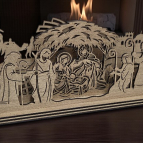 Drevený betlehem so strieškou