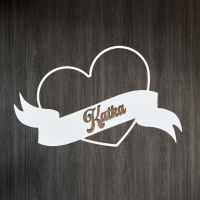 Svadobná menovka - Srdce vyrezávané