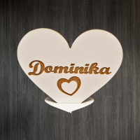 Svadobná menovka - Srdce stojace