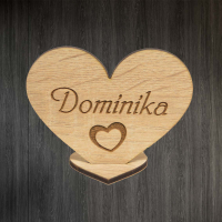 Svadobná menovka - Srdce stojace