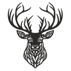 Drevený obraz – Ornamentálna hlava jeleňa