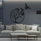 Drevený obraz – Strom života s vtákmi