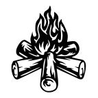 Kempingový oheň – Drevený obraz na stenu s motívom táboráku