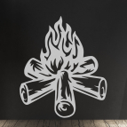 Kempingový oheň – Drevený obraz na stenu s motívom táboráku