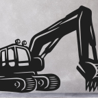 Drevený obraz na stenu – Bager s ramenom