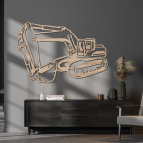 Drevený obraz na stenu – Moderný bager