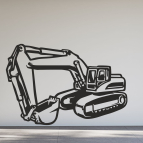 Drevený obraz na stenu – Moderný bager