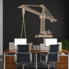 Drevený obraz na stenu – Vežový žeriav