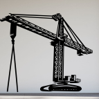 Drevený obraz na stenu – Vežový žeriav