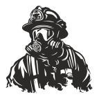 Drevený obraz – Hasič