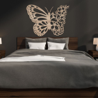 Drevený obraz – Motýľ s kvetmi