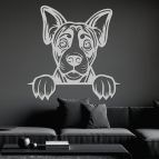 Drevený obraz – Psík pri okraji