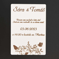 Drevená svadobná pozvánka