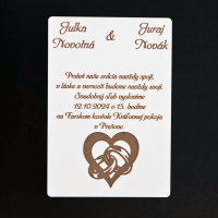 Drevená svadobná pozvánka