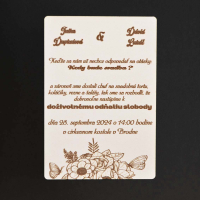 Drevená svadobná pozvánka