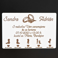 Drevená svadobná pozvánka