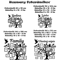 Drevený fotorámik na stenu – Rodinný strom s nápisom