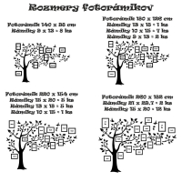 Drevený fotorámik na stenu – Rodinný strom