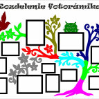 Drevený fotorámik na stenu – Rodinný strom so sovičkou a vtáčikom