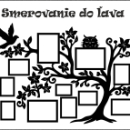 Drevený fotorámik na stenu – Rodinný strom so sovičkou a vtáčikom