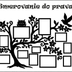 Drevený fotorámik na stenu – Rodinný strom so sovičkou a vtáčikom