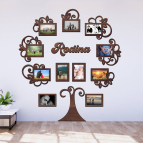 Drevený fotorámik na stenu – Rodinný strom s nápisom
