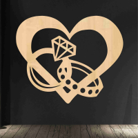 Svadobný obraz na stenu s obrúčkami