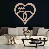 Svadobný obraz na stenu s obrúčkami