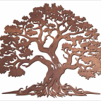 Drevený strom života Premium – ručne brúsený & morený