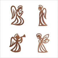 Drevená vianočná ozdoba – Anjeliky