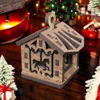 Drevený domček na stromček - 3 vzory