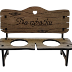Drevená lavička so štamprlíkmi - Na rybačku