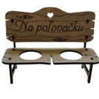Drevená lavička so štamprlíkmi - Na poľovačku