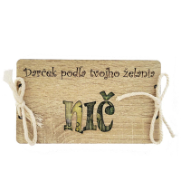 Darček k nákupu nad 50 € – drevená darčeková obálka