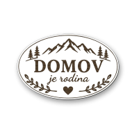 Drevená tabuľka - Domov je rodina - oválna dekorácia na stenu