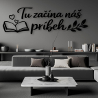 Drevený citát na stenu – Tu začína náš príbeh