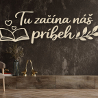 Drevený citát na stenu – Tu začína náš príbeh