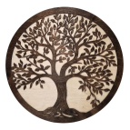 Drevený strom života Premium – dvojvrstvové prevedenie (orech + prírodné drevo)