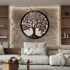 Drevený strom života Premium – dvojvrstvové prevedenie (orech + prírodné drevo)