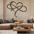 Drevený svadobný obraz – Jemné prepletené srdcia