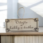 Drevená tabuľka - Vitajte u babky a dedka