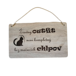 Drevená tabuľka - Outfit mačky