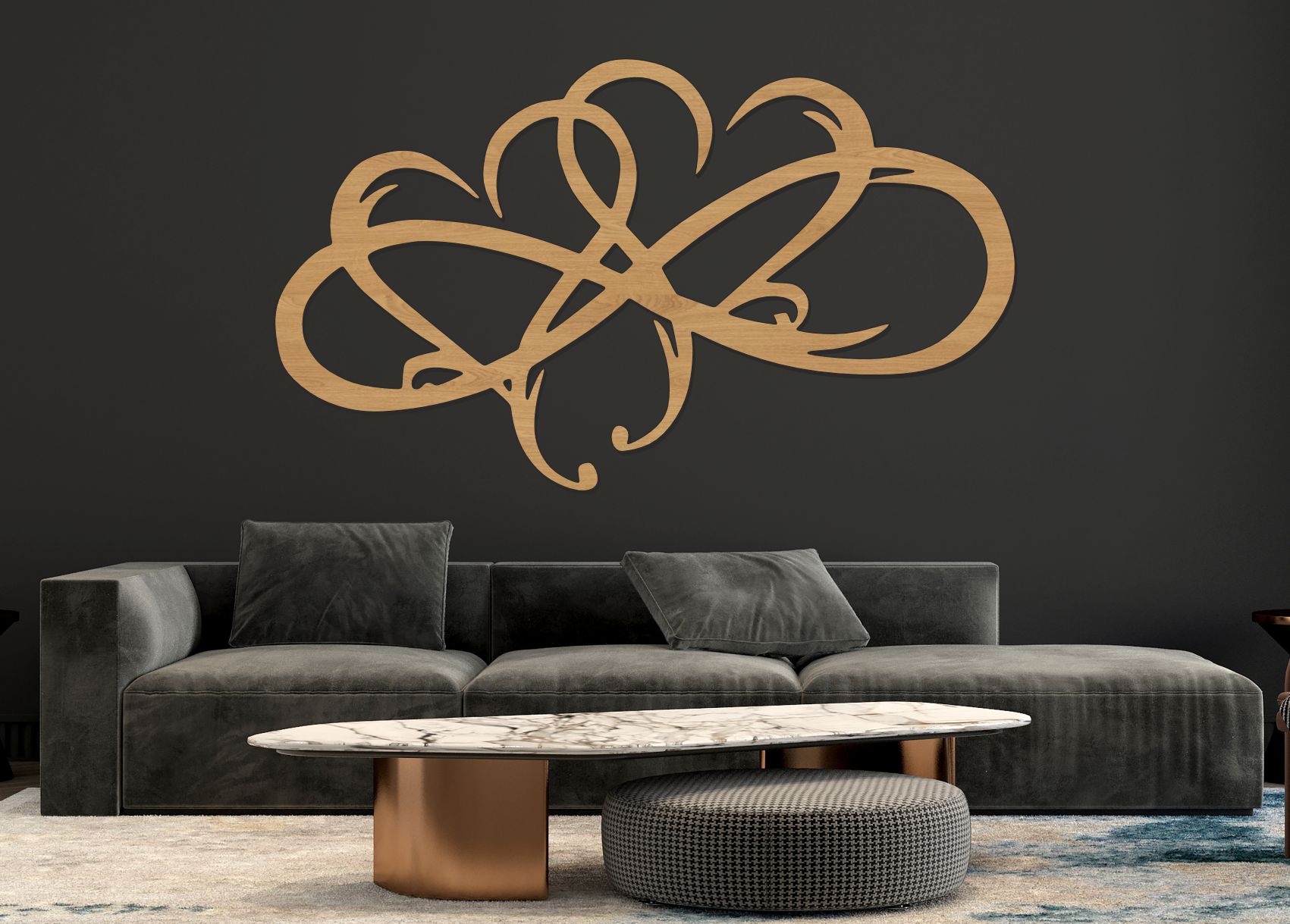 Drevený svadobný obraz – Prepletené srdcia lásky