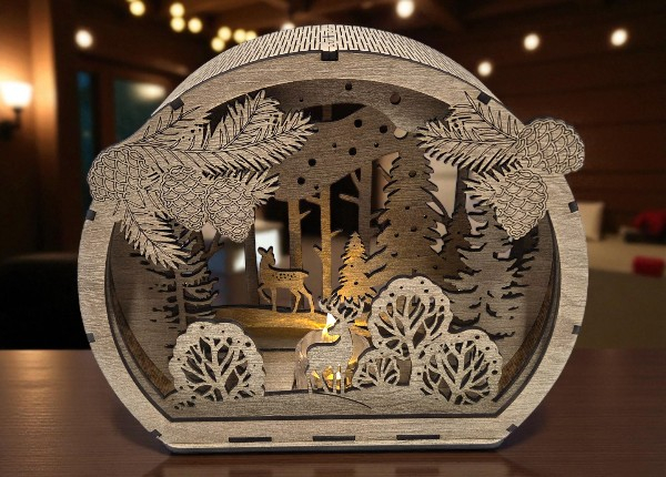 Drevená zimná krajina