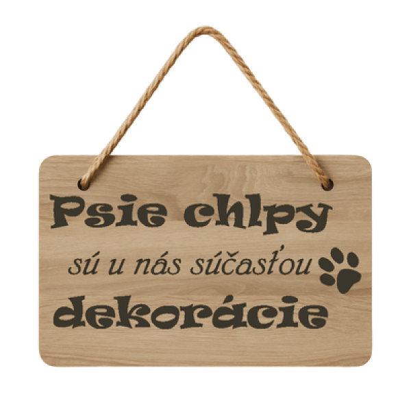 Drevená tabuľka - Psie chlpy